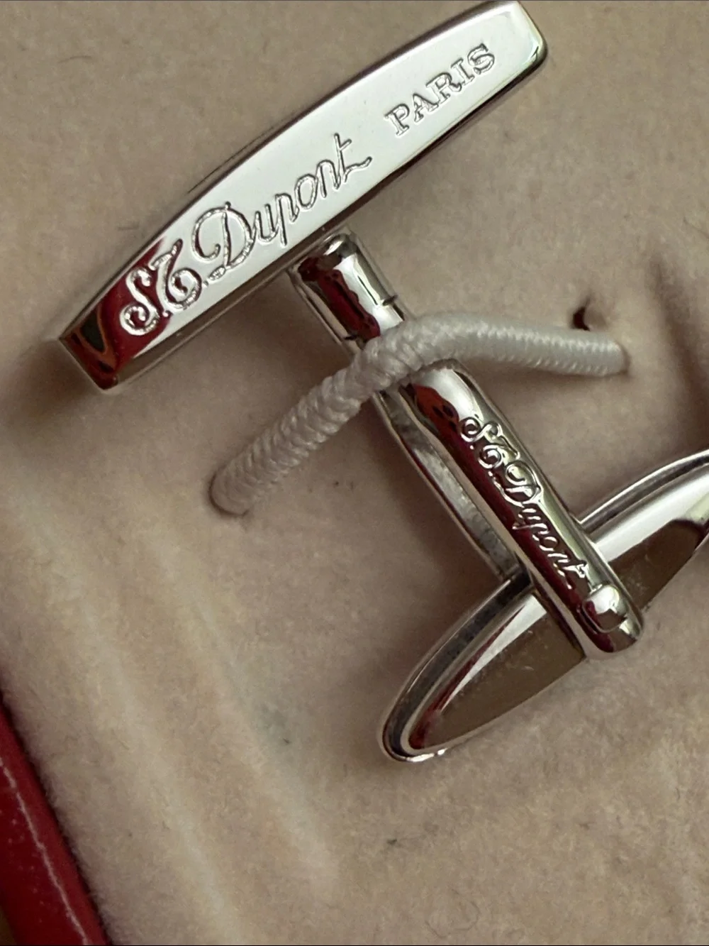 S.T. Dupont Silver-Tone Cufflinks with Black Inlay